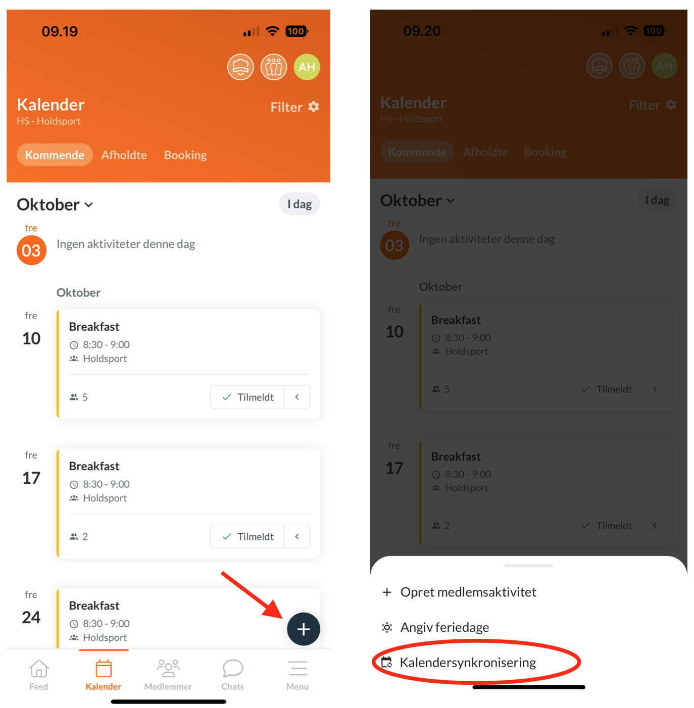 Synkronisering af kalender